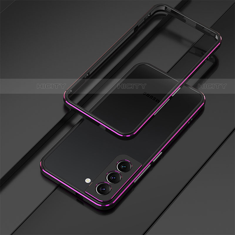 Handyhülle Hülle Luxus Aluminium Metall Rahmen Tasche für Samsung Galaxy S21 FE 5G Violett