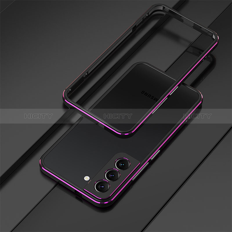 Handyhülle Hülle Luxus Aluminium Metall Rahmen Tasche für Samsung Galaxy S24 Plus 5G Violett