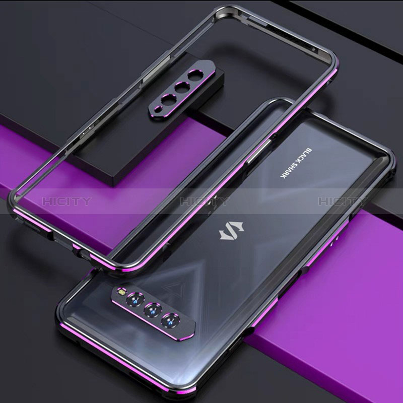 Handyhülle Hülle Luxus Aluminium Metall Rahmen Tasche für Xiaomi Black Shark 4S Pro 5G Violett