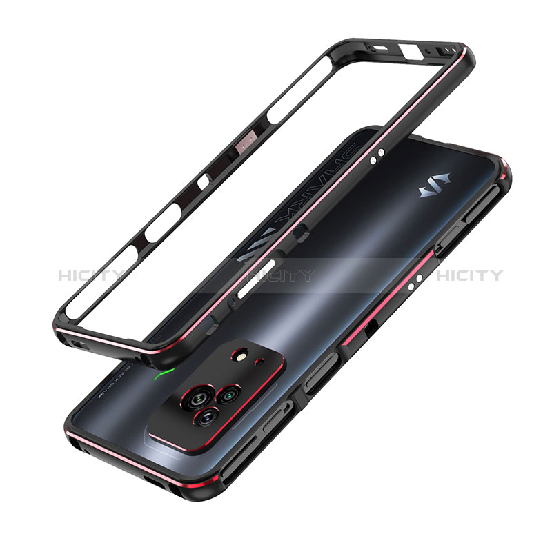 Handyhülle Hülle Luxus Aluminium Metall Rahmen Tasche für Xiaomi Black Shark 5 Pro 5G Rot und Schwarz