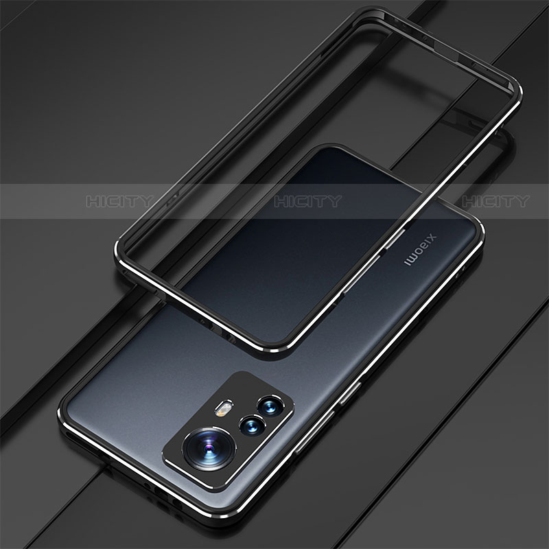 Handyhülle Hülle Luxus Aluminium Metall Rahmen Tasche für Xiaomi Mi 12S Pro 5G Schwarz Plus