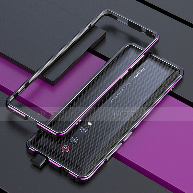 Handyhülle Hülle Luxus Aluminium Metall Rahmen Tasche für Xiaomi Mi 9T Violett