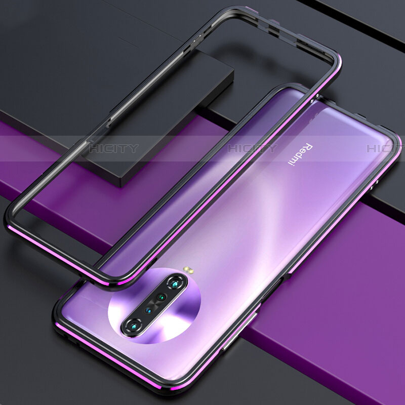 Handyhülle Hülle Luxus Aluminium Metall Rahmen Tasche für Xiaomi Redmi K30 4G Violett Plus