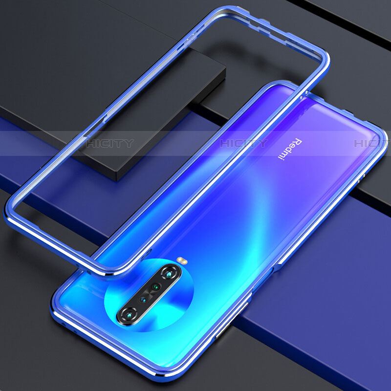 Handyhülle Hülle Luxus Aluminium Metall Rahmen Tasche für Xiaomi Redmi K30i 5G Blau