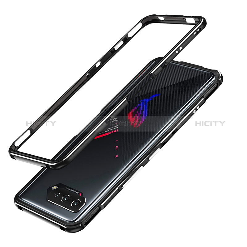 Handyhülle Hülle Luxus Aluminium Metall Rahmen Tasche JZ1 für Asus ROG Phone 5 Pro Silber und Schwarz Plus