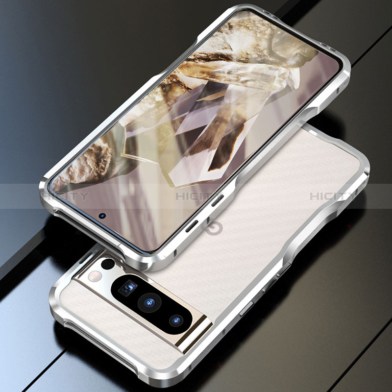 Handyhülle Hülle Luxus Aluminium Metall Rahmen Tasche LF1 für Google Pixel 8 Pro 5G groß