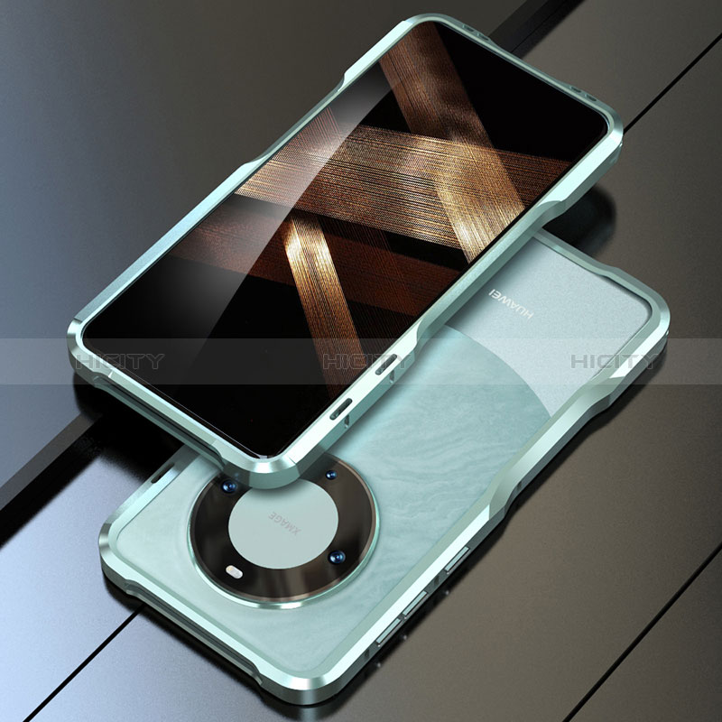 Handyhülle Hülle Luxus Aluminium Metall Rahmen Tasche LF1 für Huawei Mate 60 Cyan