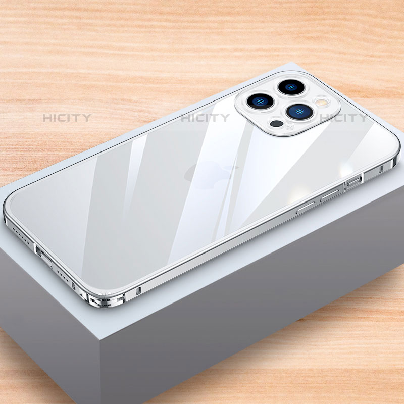 Handyhülle Hülle Luxus Aluminium Metall Rahmen Tasche LK1 für Apple iPhone 15 Pro Max groß