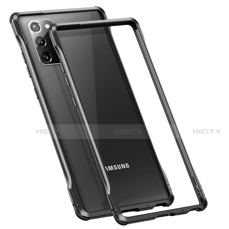 Handyhülle Hülle Luxus Aluminium Metall Rahmen Tasche N01 für Samsung Galaxy Note 20 5G Schwarz