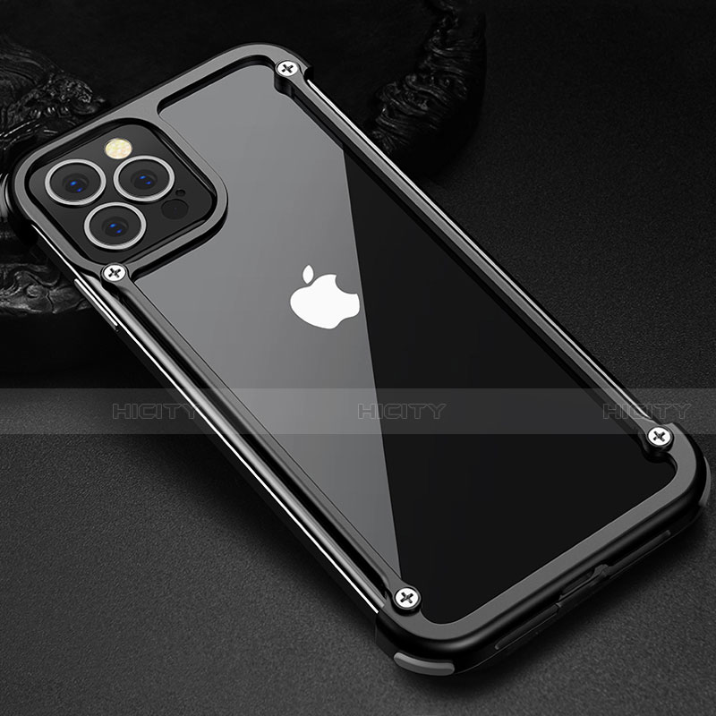 Handyhülle Hülle Luxus Aluminium Metall Rahmen Tasche N04 für Apple iPhone 12 Pro