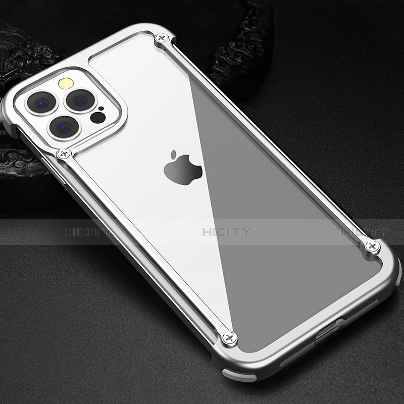 Handyhülle Hülle Luxus Aluminium Metall Rahmen Tasche N04 für Apple iPhone 12 Pro Max