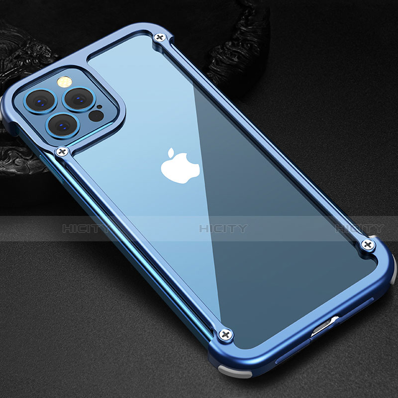 Handyhülle Hülle Luxus Aluminium Metall Rahmen Tasche N04 für Apple iPhone 12 Pro Max