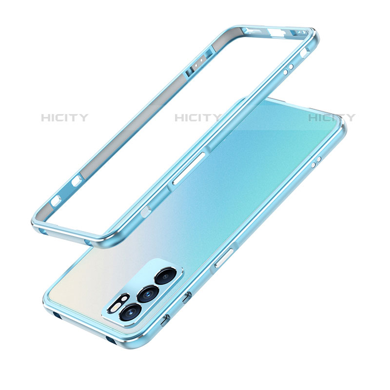 Handyhülle Hülle Luxus Aluminium Metall Rahmen Tasche S01 für Oppo Reno6 Pro 5G India groß