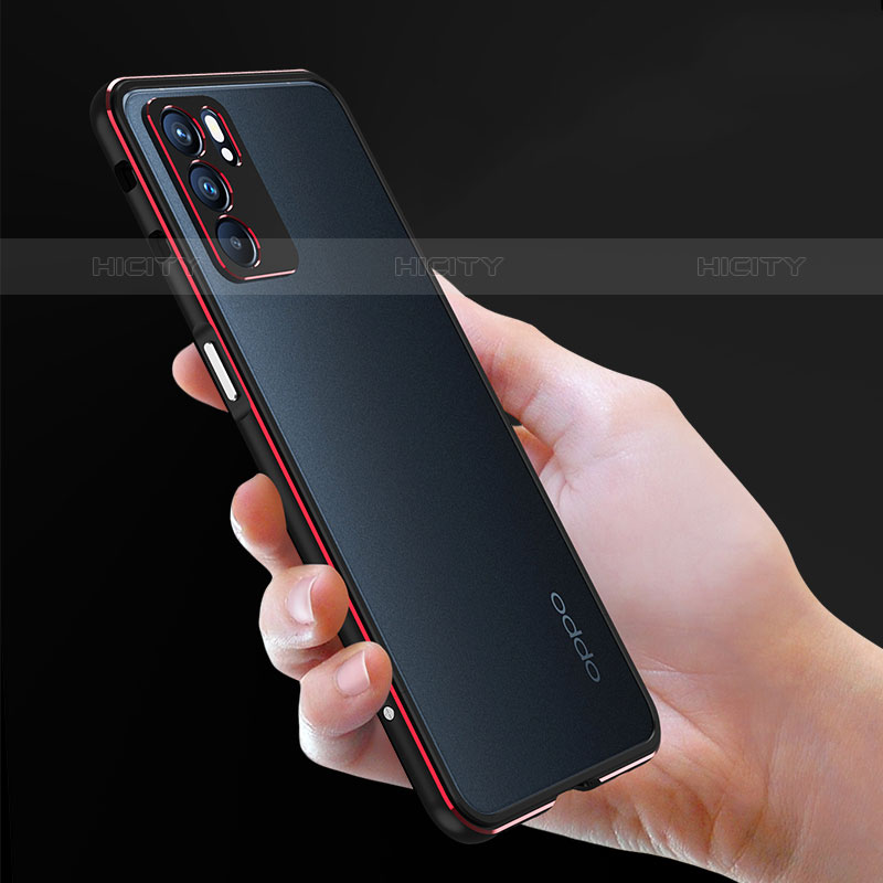 Handyhülle Hülle Luxus Aluminium Metall Rahmen Tasche S01 für Oppo Reno6 Pro 5G India groß