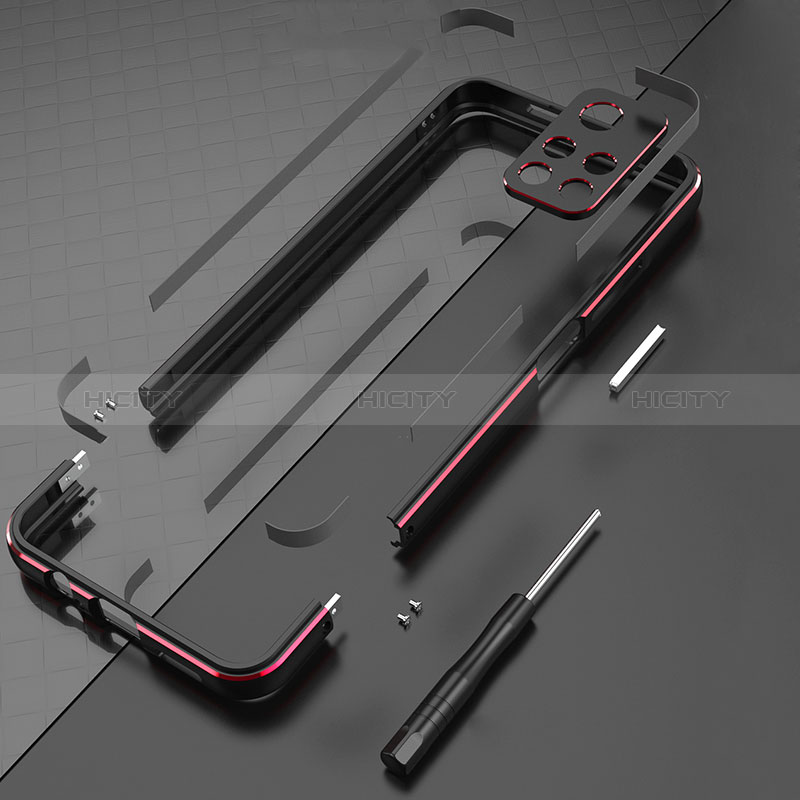 Handyhülle Hülle Luxus Aluminium Metall Rahmen Tasche S01 für Xiaomi Poco M4 Pro 5G groß