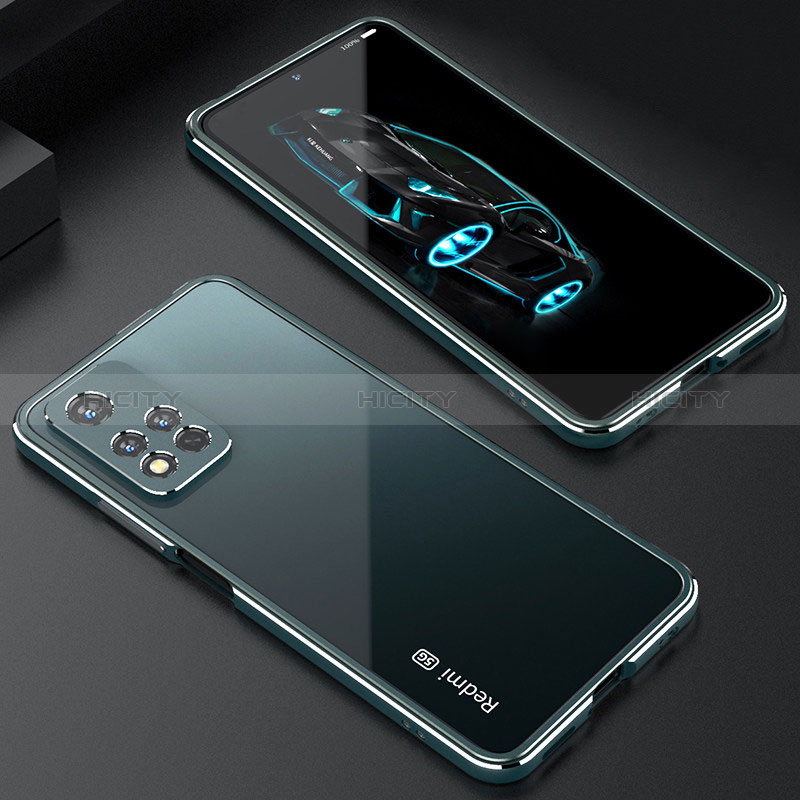 Handyhülle Hülle Luxus Aluminium Metall Rahmen Tasche S01 für Xiaomi Poco X4 NFC Grün
