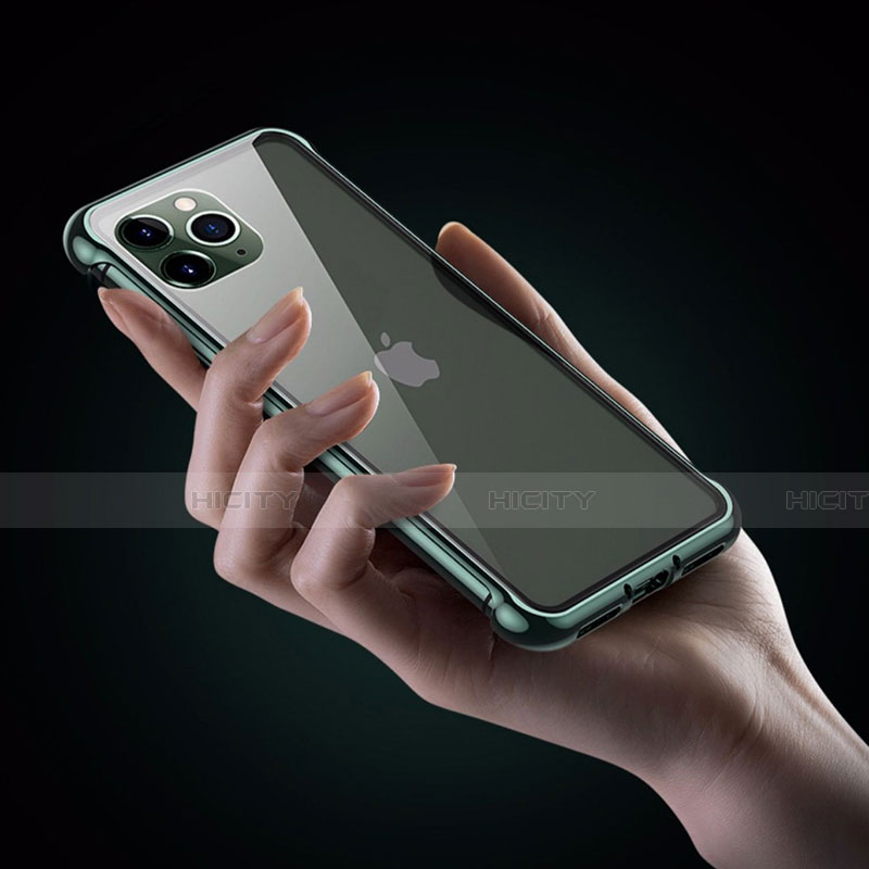 Handyhülle Hülle Luxus Aluminium Metall Rahmen Tasche T01 für Apple iPhone 11 Pro Max groß