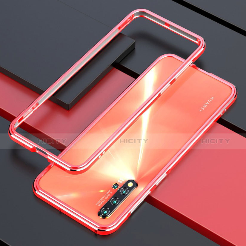 Handyhülle Hülle Luxus Aluminium Metall Rahmen Tasche T01 für Huawei Nova 5 Orange