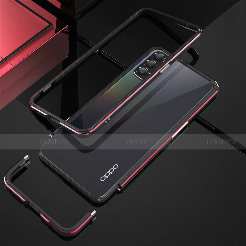 Handyhülle Hülle Luxus Aluminium Metall Rahmen Tasche T01 für Oppo Reno4 5G groß