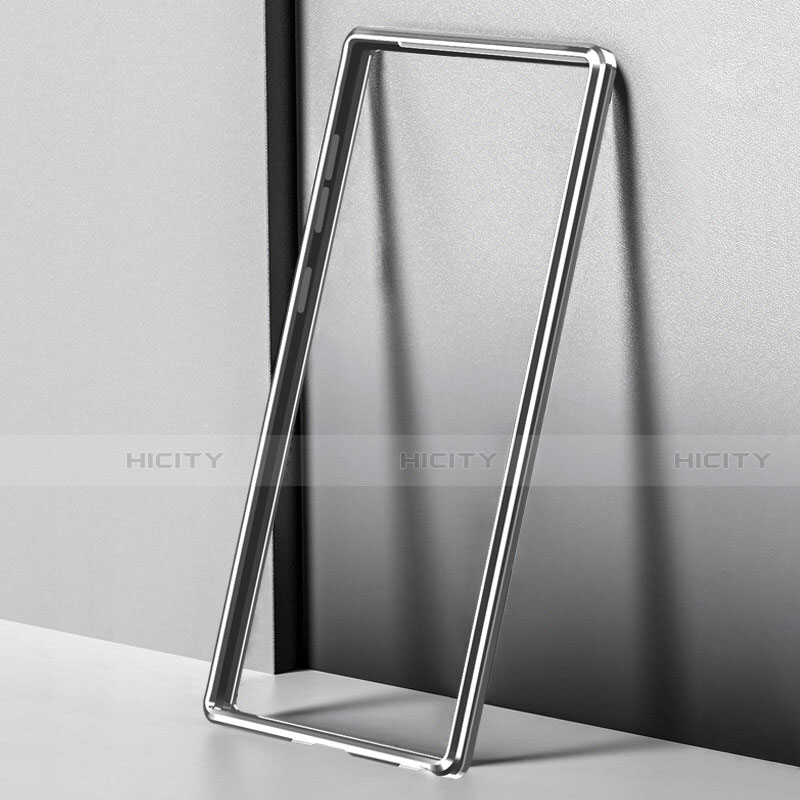 Handyhülle Hülle Luxus Aluminium Metall Rahmen Tasche T01 für Samsung Galaxy Note 10 Silber