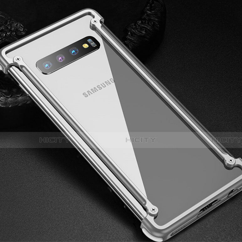 Handyhülle Hülle Luxus Aluminium Metall Rahmen Tasche T01 für Samsung Galaxy S10