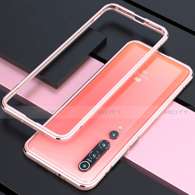 Handyhülle Hülle Luxus Aluminium Metall Rahmen Tasche T01 für Xiaomi Mi 10 Pro Rosa Plus