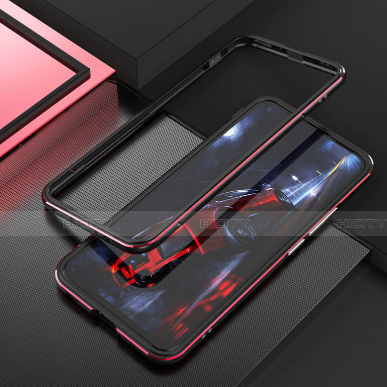 Handyhülle Hülle Luxus Aluminium Metall Rahmen Tasche T02 für Huawei Nova 7 SE 5G Rot und Schwarz Plus