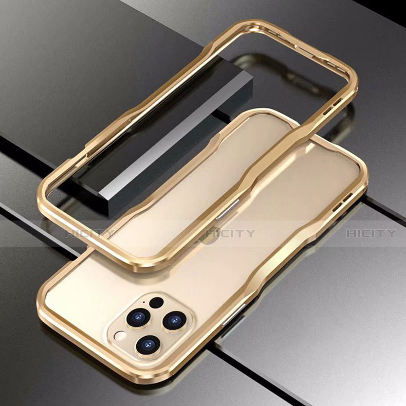 Handyhülle Hülle Luxus Aluminium Metall Rahmen Tasche T03 für Apple iPhone 12 Pro Max groß