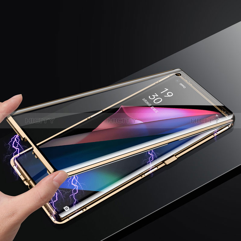 Handyhülle Hülle Luxus Aluminium Metall Tasche 360 Grad Ganzkörper für Oppo Find X3 5G