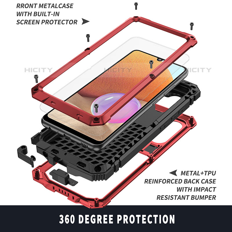 Handyhülle Hülle Luxus Aluminium Metall Tasche 360 Grad Ganzkörper für Samsung Galaxy M32 5G groß