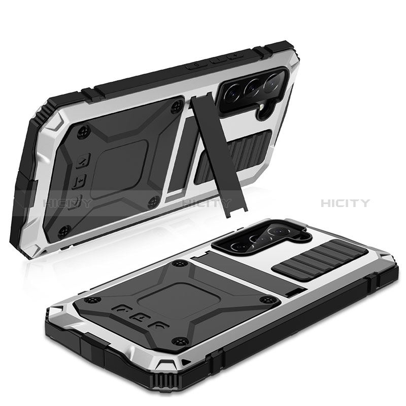 Handyhülle Hülle Luxus Aluminium Metall Tasche 360 Grad Ganzkörper für Samsung Galaxy S24 Plus 5G groß