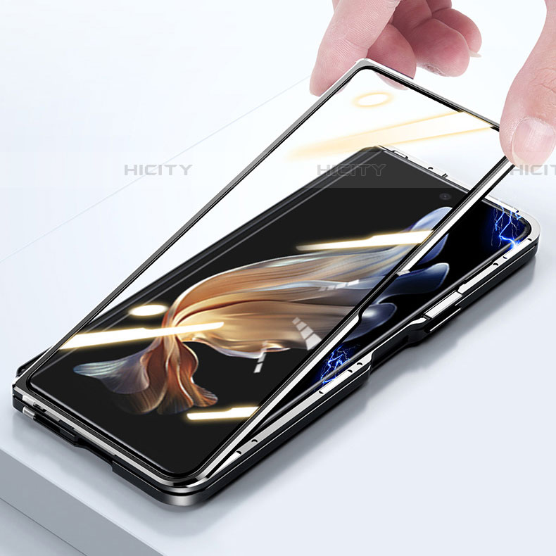 Handyhülle Hülle Luxus Aluminium Metall Tasche 360 Grad Ganzkörper für Samsung Galaxy Z Fold4 5G groß