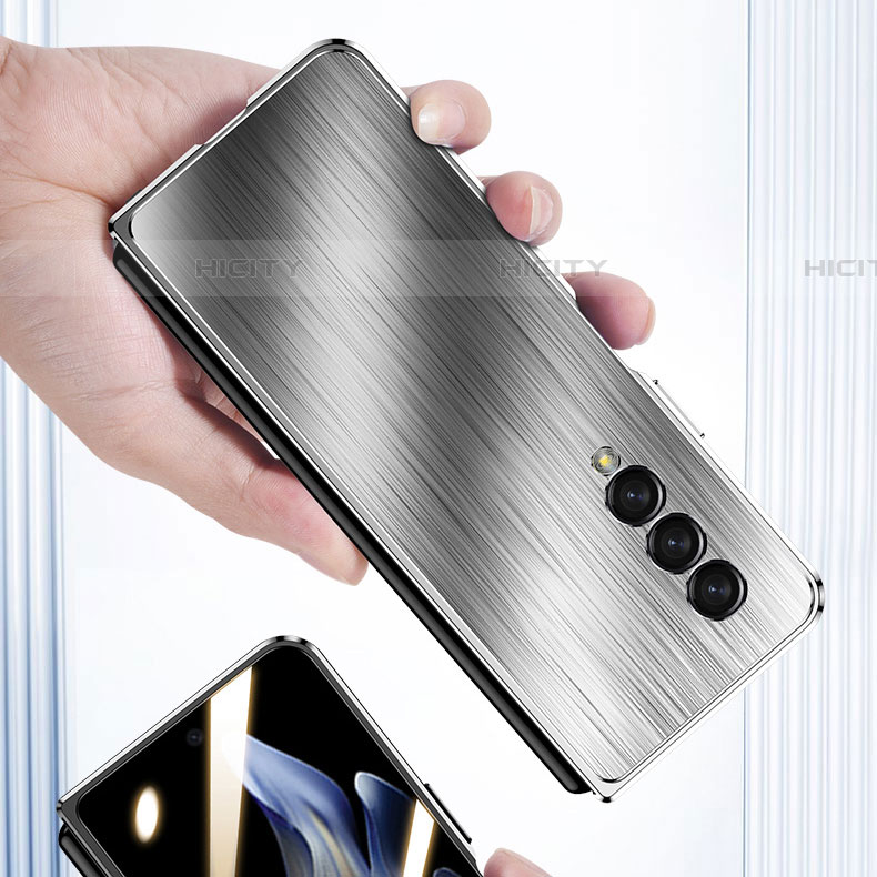 Handyhülle Hülle Luxus Aluminium Metall Tasche 360 Grad Ganzkörper für Samsung Galaxy Z Fold4 5G groß