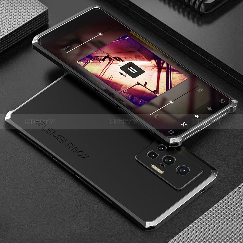 Handyhülle Hülle Luxus Aluminium Metall Tasche 360 Grad Ganzkörper für Vivo X70 Pro 5G groß
