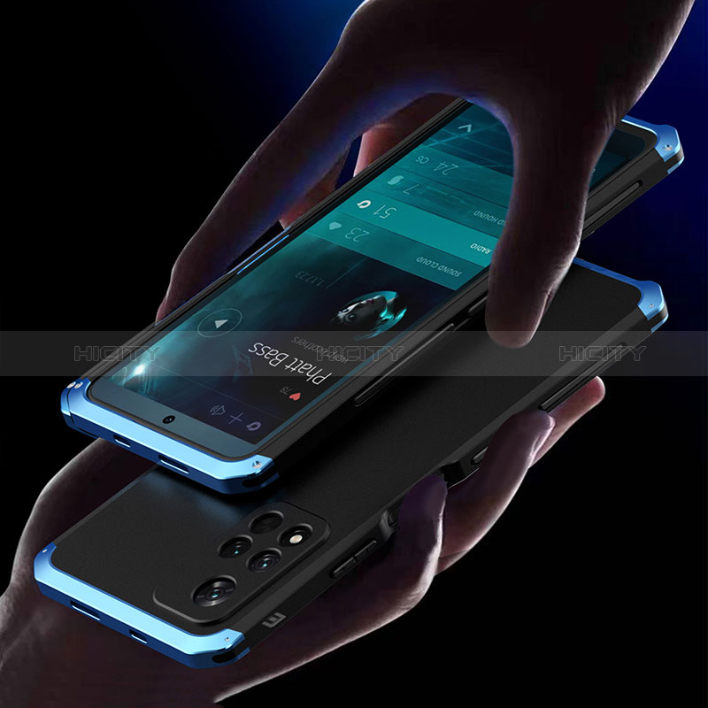 Handyhülle Hülle Luxus Aluminium Metall Tasche 360 Grad Ganzkörper für Xiaomi Poco X4 NFC groß