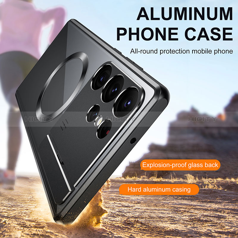 Handyhülle Hülle Luxus Aluminium Metall Tasche 360 Grad Ganzkörper LK1 für Samsung Galaxy S22 Ultra 5G groß