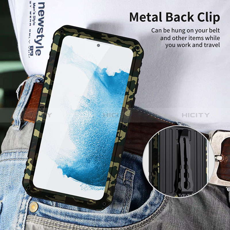 Handyhülle Hülle Luxus Aluminium Metall Tasche 360 Grad Ganzkörper LK1 für Samsung Galaxy S23 Plus 5G groß