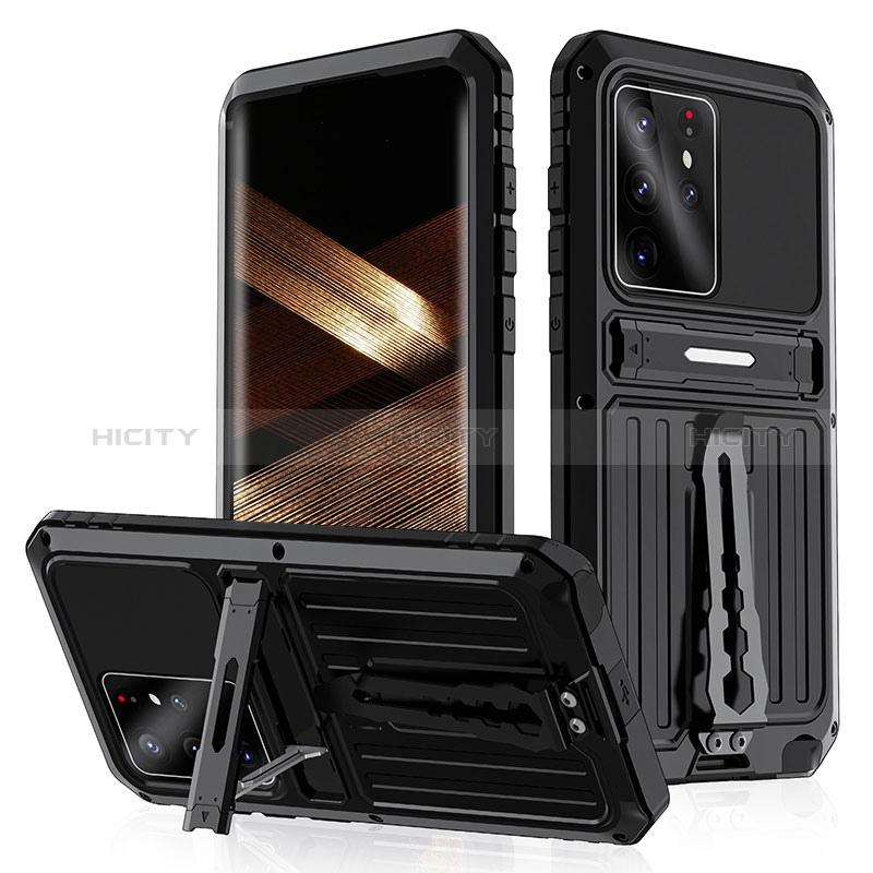 Handyhülle Hülle Luxus Aluminium Metall Tasche 360 Grad Ganzkörper LK2 für Samsung Galaxy S22 Ultra 5G groß