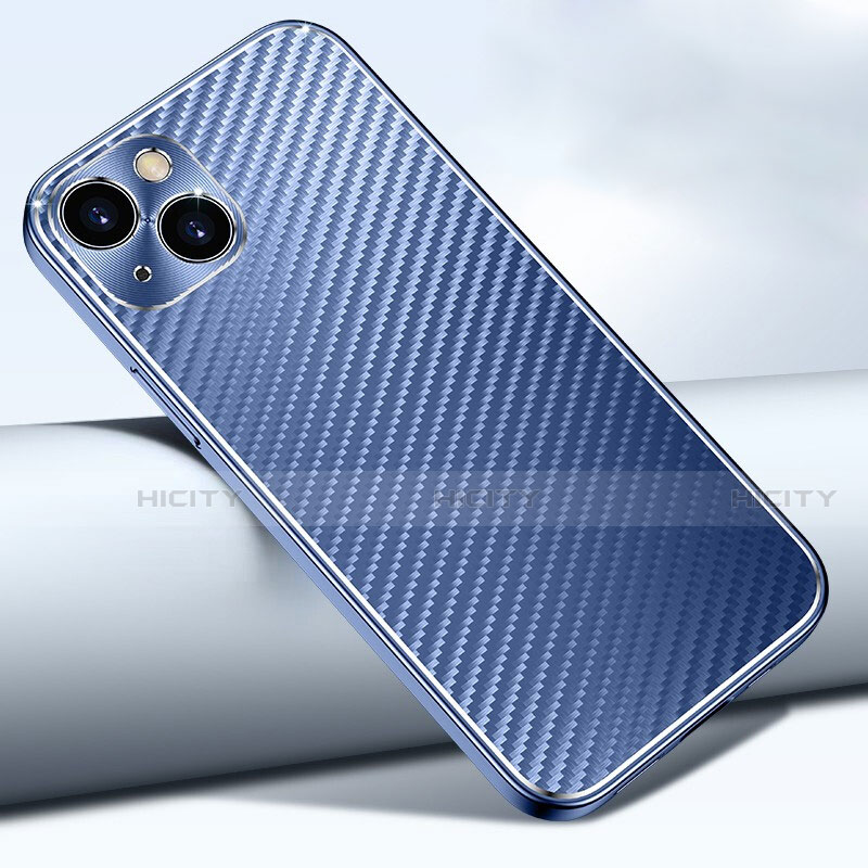 Handyhülle Hülle Luxus Aluminium Metall Tasche 360 Grad Ganzkörper M01 für Apple iPhone 14 groß