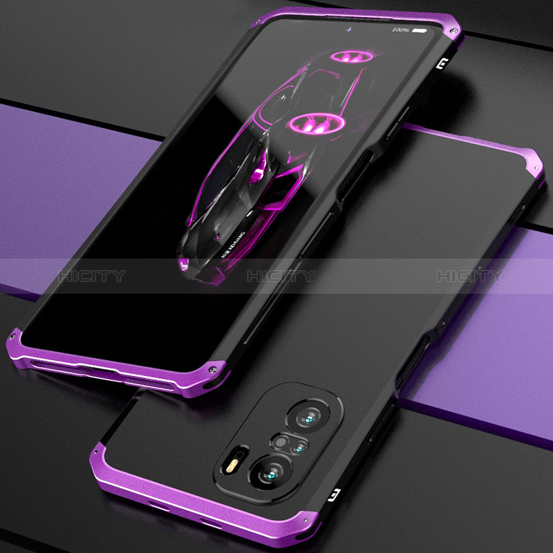 Handyhülle Hülle Luxus Aluminium Metall Tasche 360 Grad Ganzkörper P01 für Xiaomi Mi 11X Pro 5G Violett Plus