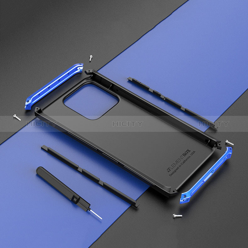 Handyhülle Hülle Luxus Aluminium Metall Tasche 360 Grad Ganzkörper P01 für Xiaomi Mi 13 5G groß