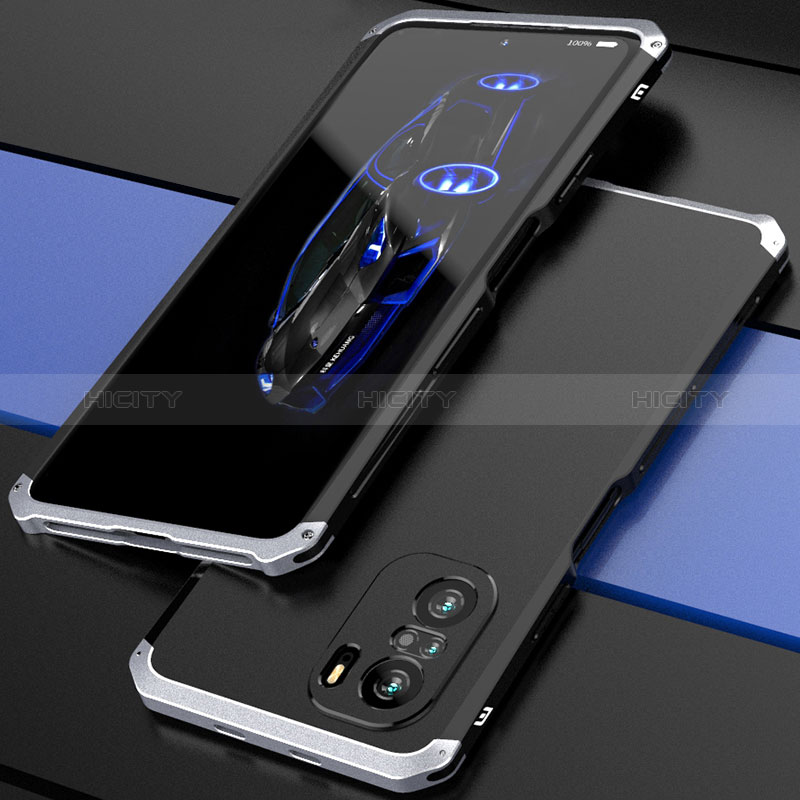 Handyhülle Hülle Luxus Aluminium Metall Tasche 360 Grad Ganzkörper P01 für Xiaomi Poco F3 5G groß