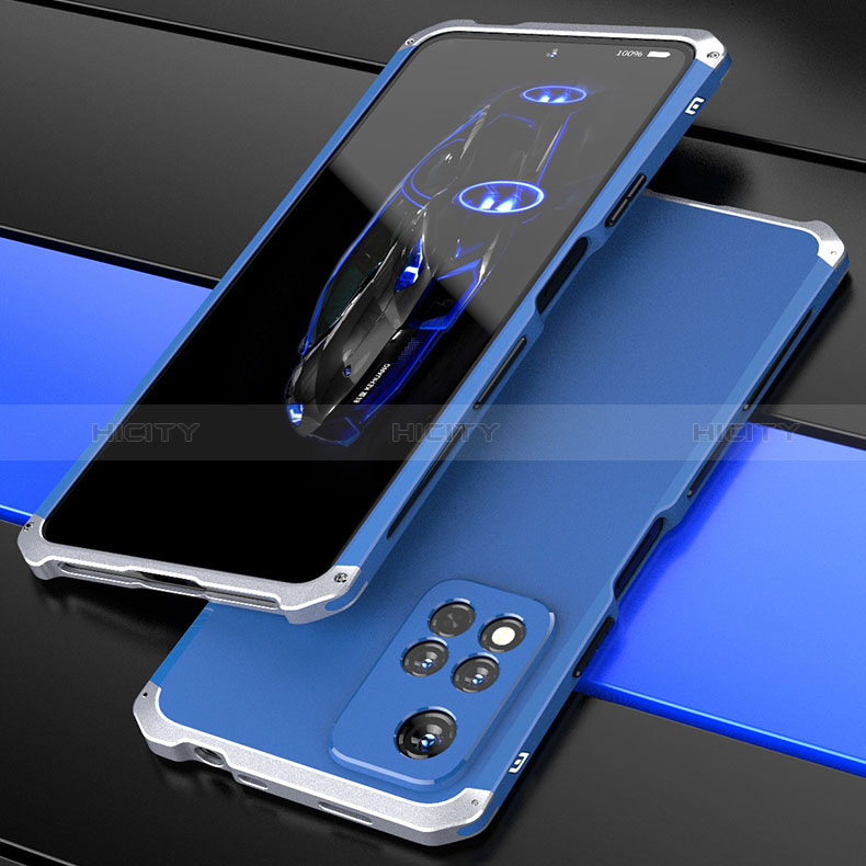 Handyhülle Hülle Luxus Aluminium Metall Tasche 360 Grad Ganzkörper P01 für Xiaomi Poco X4 NFC