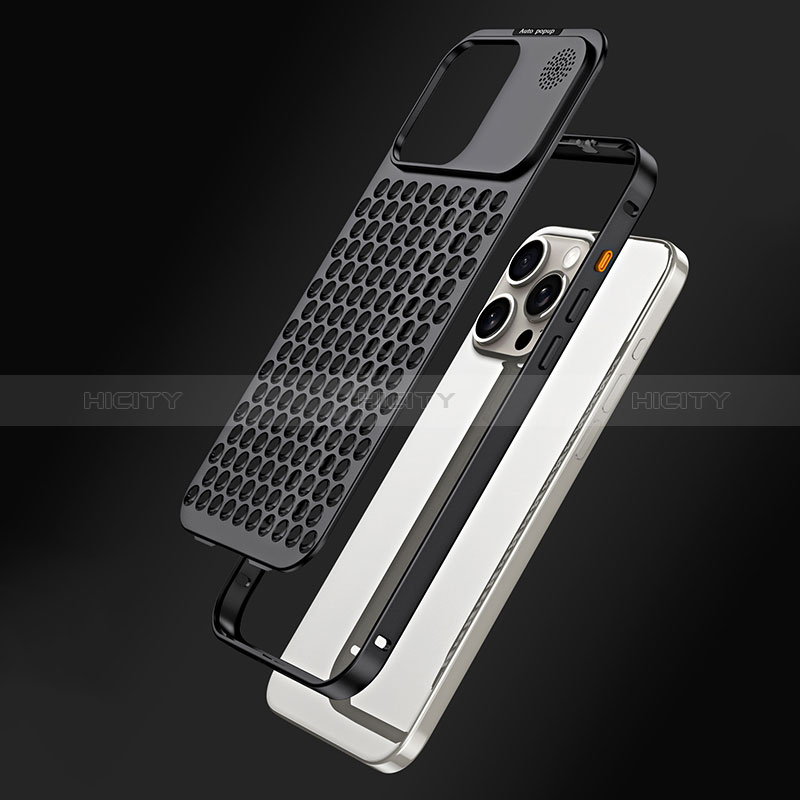 Handyhülle Hülle Luxus Aluminium Metall Tasche 360 Grad Ganzkörper QC3 für Apple iPhone 14 Pro groß