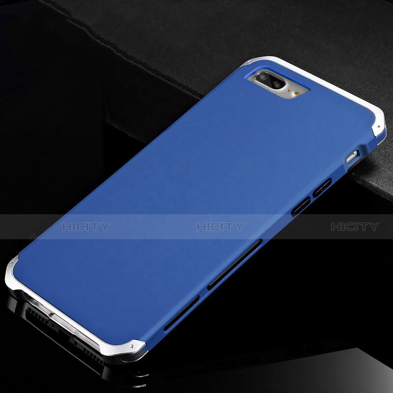 Handyhülle Hülle Luxus Aluminium Metall Tasche für Apple iPhone 7 Plus Blau