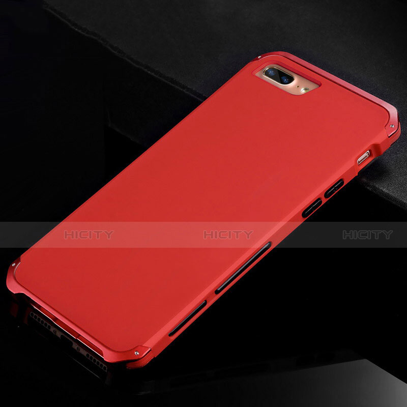 Handyhülle Hülle Luxus Aluminium Metall Tasche für Apple iPhone 7 Plus Rot