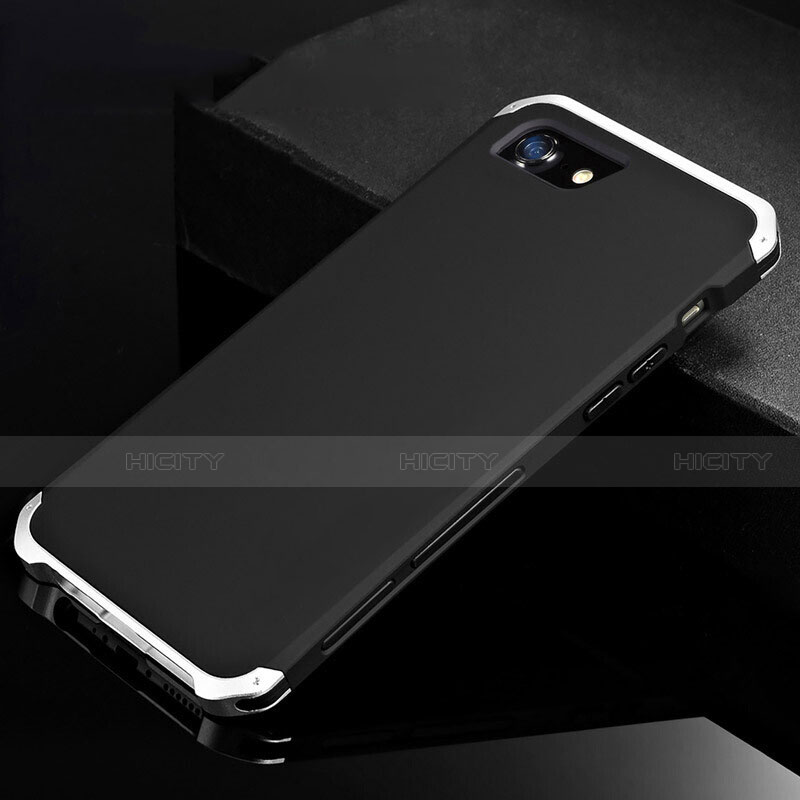 Handyhülle Hülle Luxus Aluminium Metall Tasche für Apple iPhone 7 Silber und Schwarz Plus