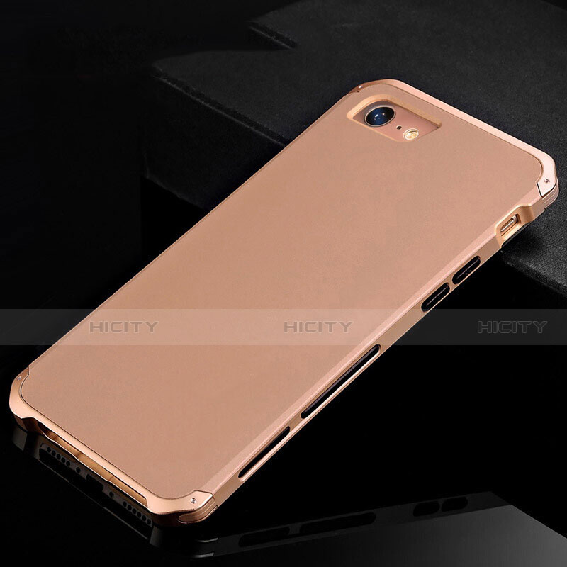 Handyhülle Hülle Luxus Aluminium Metall Tasche für Apple iPhone 8 Gold Plus