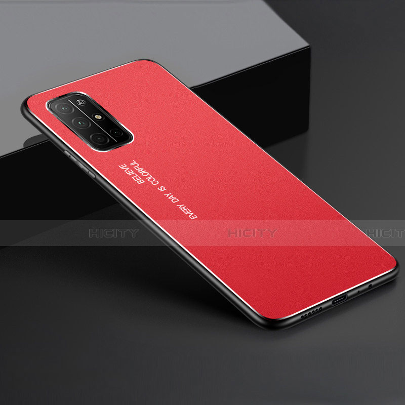 Handyhülle Hülle Luxus Aluminium Metall Tasche für Huawei Honor 30S Rot