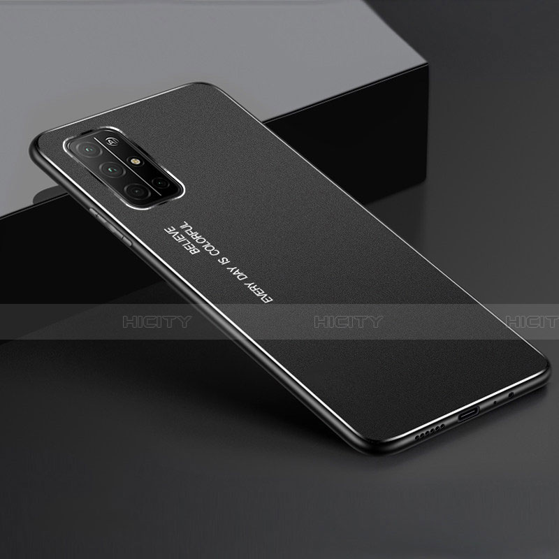 Handyhülle Hülle Luxus Aluminium Metall Tasche für Huawei Honor 30S Schwarz